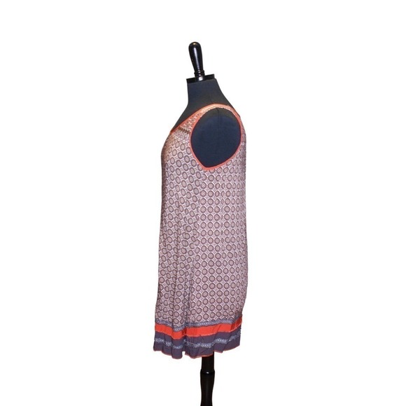 Mystree Dress Sleeveless Shift Brown Orange Print Size M - Picture 2 of 4